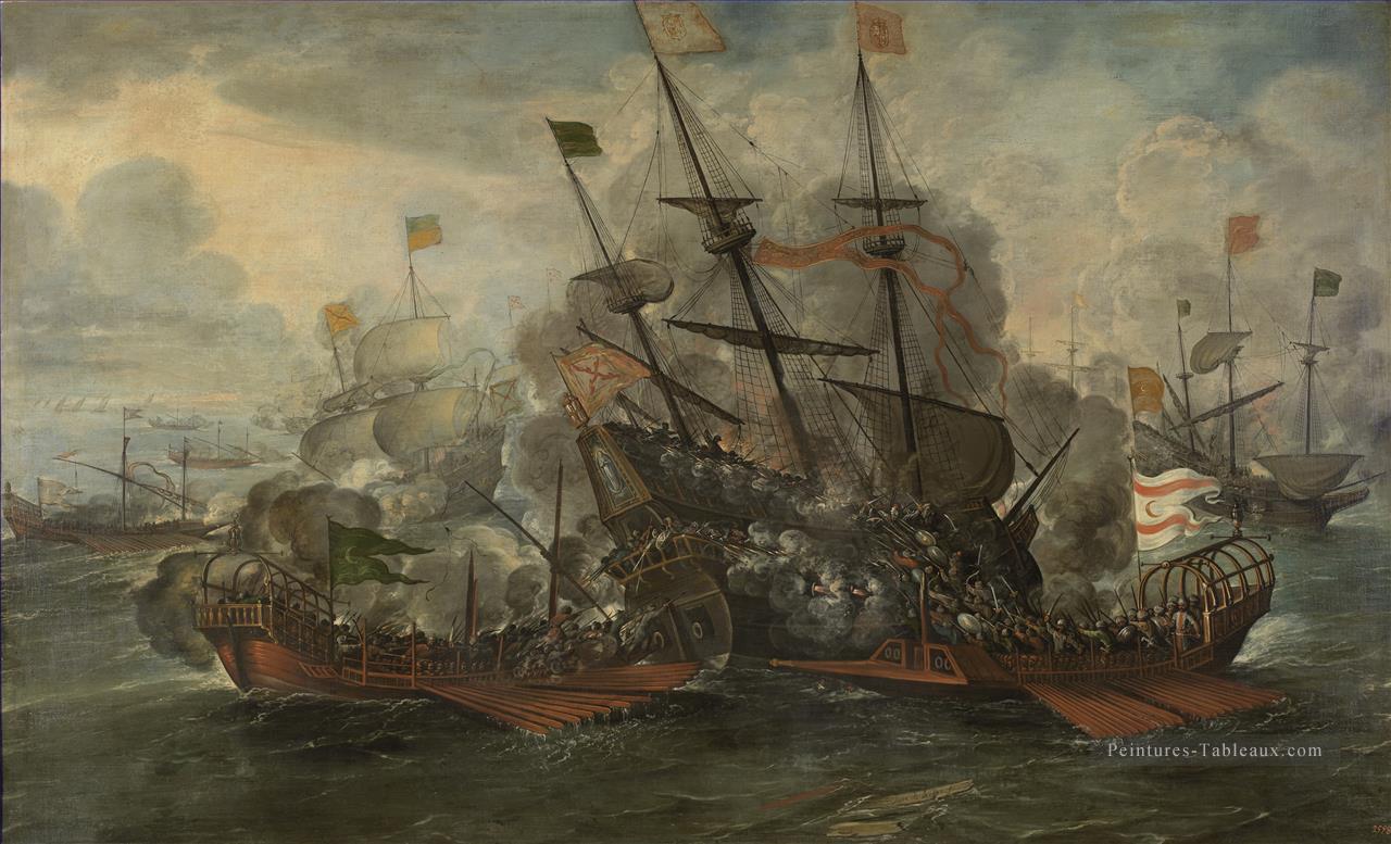 Combat naval par Juan de la Corte Batailles navales Peintures à l'huile